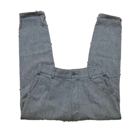 Dolce & Gabbana Pants Mens 34x26 Gray Ankle Back Cinch Modern Wool D&G Italy - Picture 4 of 9